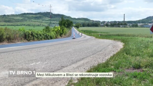 Mezi Mikulovem a Březí se rekonstruuje vozovka