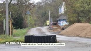 Ivančická ulice v Dolnich Kounicích je uzavřena