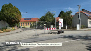 Sokolská ulice v Ořechově je v rekonstrukci